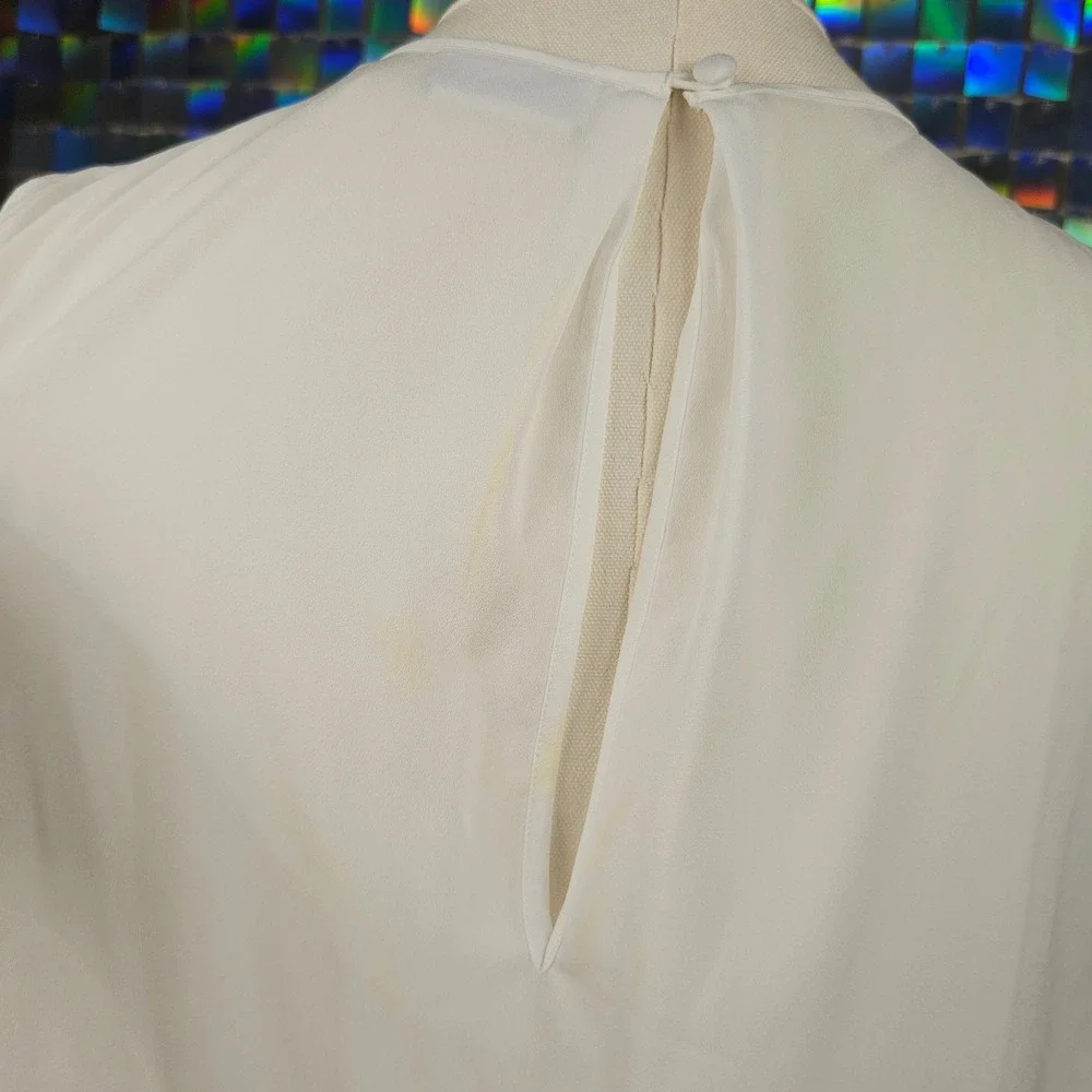 Women's White Sleeveless‎ Overlay Tunic Top